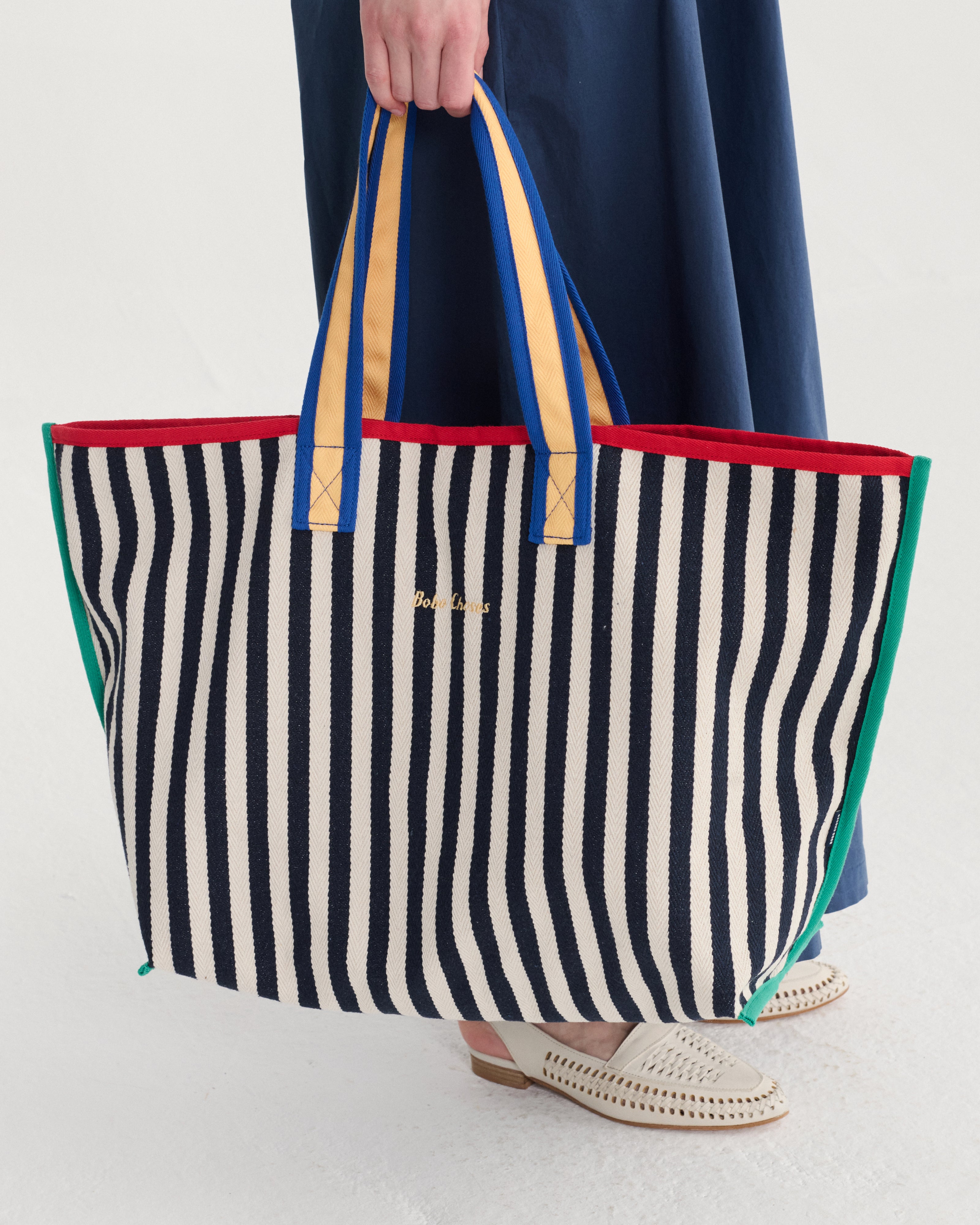BOBO CHOSES トートバッグ BOBO CHOSES] Color block cotton bag