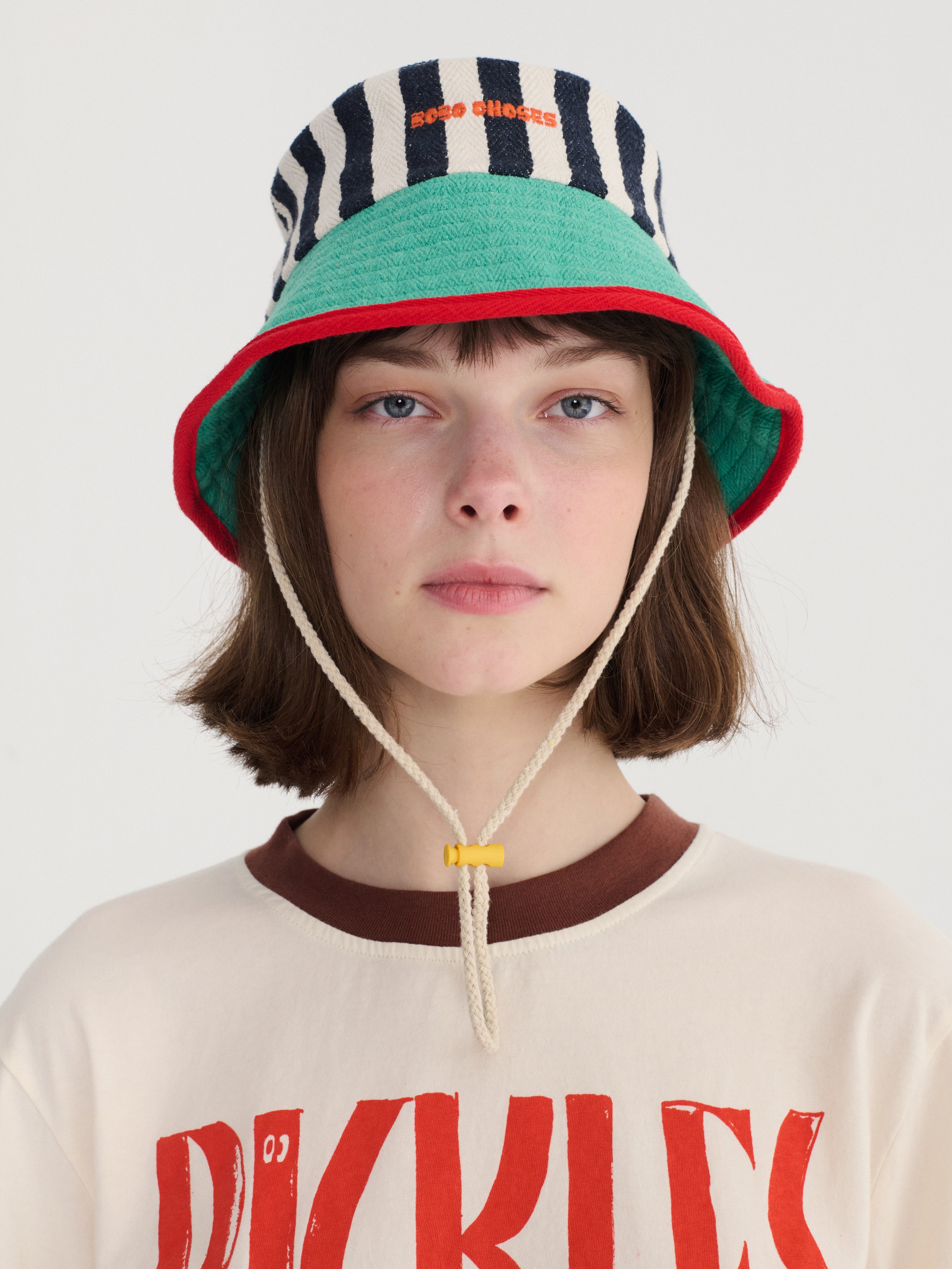[BOBO CHOSES] Bobo Choses striped bucket hat