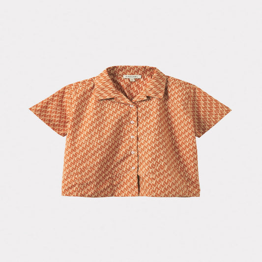 [CARAMEL LONDON] Bamboo Shirt_apricot geo print