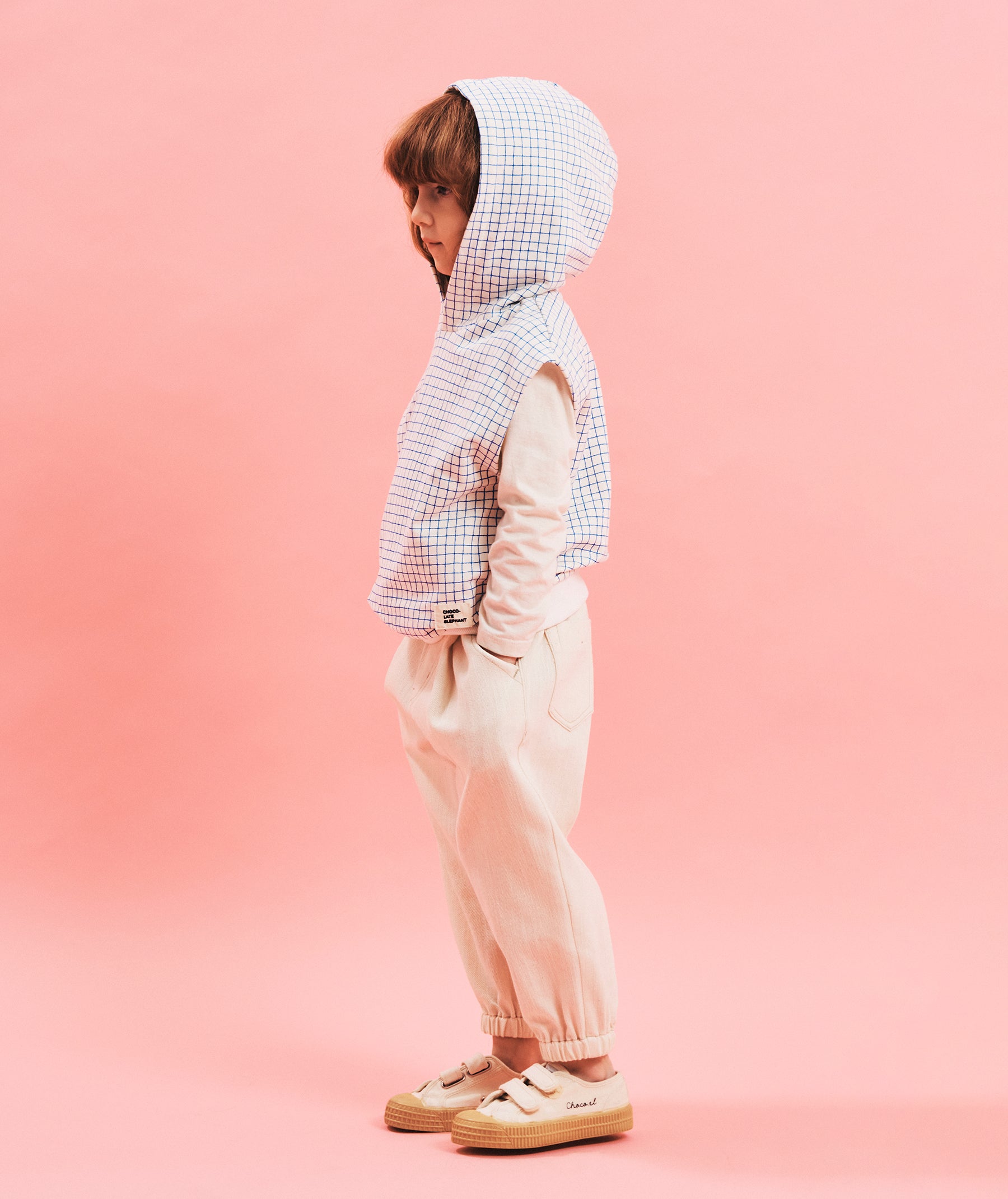 [Choco.el] Grid Hood Vest_Blue