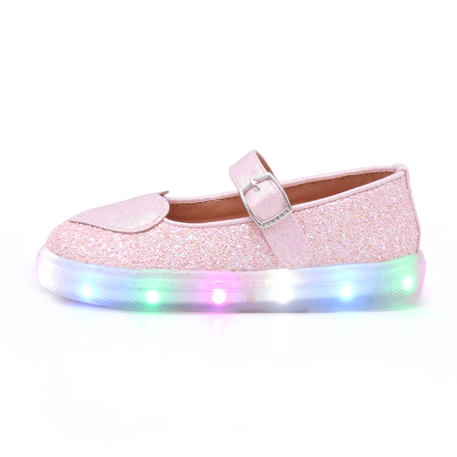 [Kiphant] LED Heart flake MARY JANE SHOES_Pink