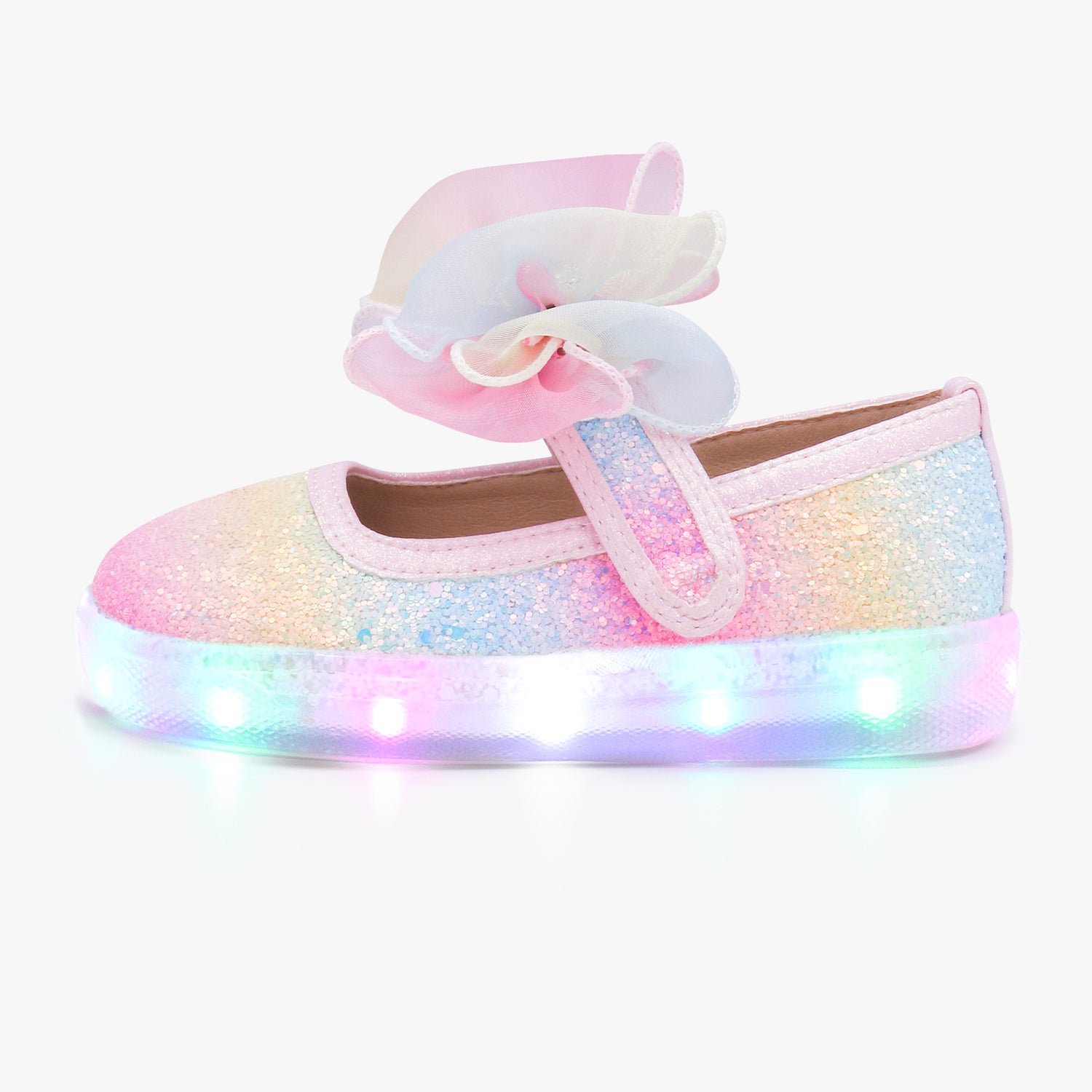 [Kiphant] 光る靴_LED Rainbow Honeypop Mary Jane Sneakers_Rainbow