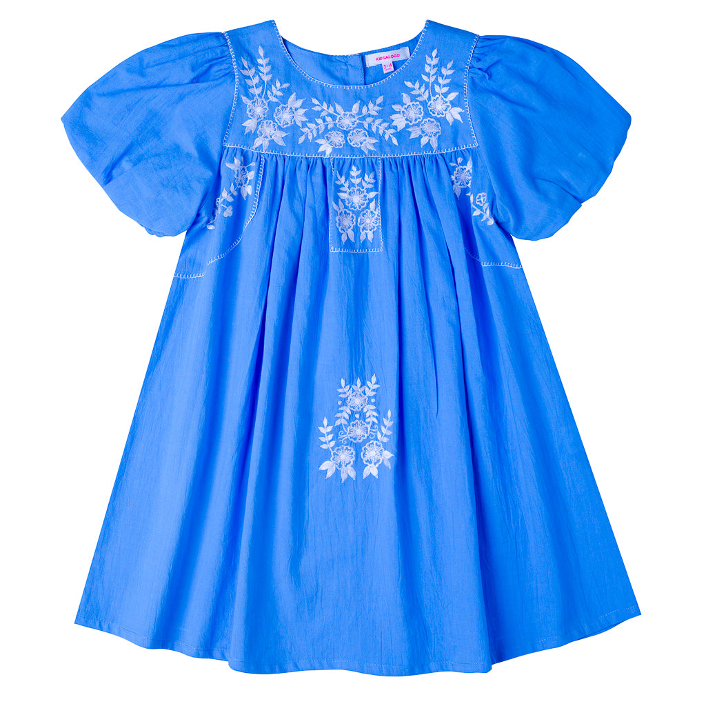 [KIDSAGOGO] Florence Embroidered Dress_Iris Blue