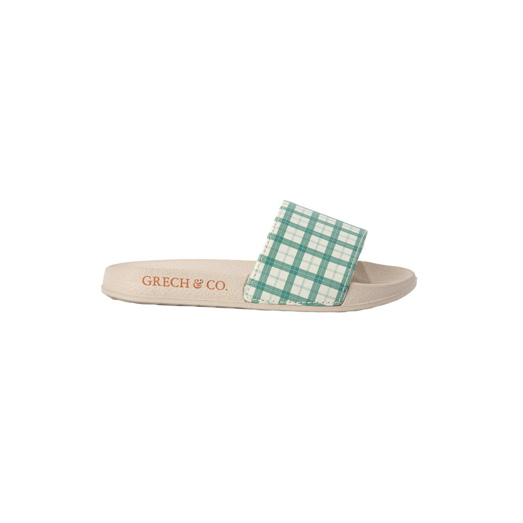 [GRECH & CO] Slide Sandal_fern plaid