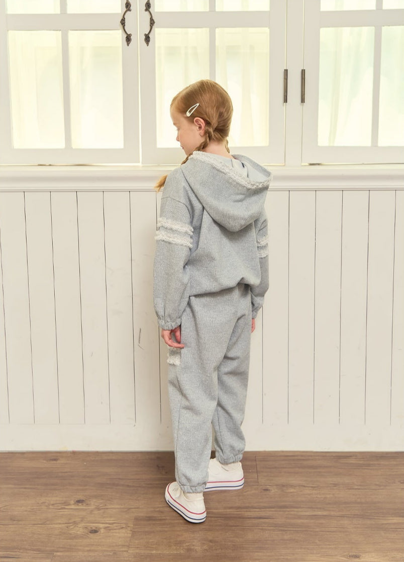[ALITTLE] Glitter frill sha setup_ Gray
