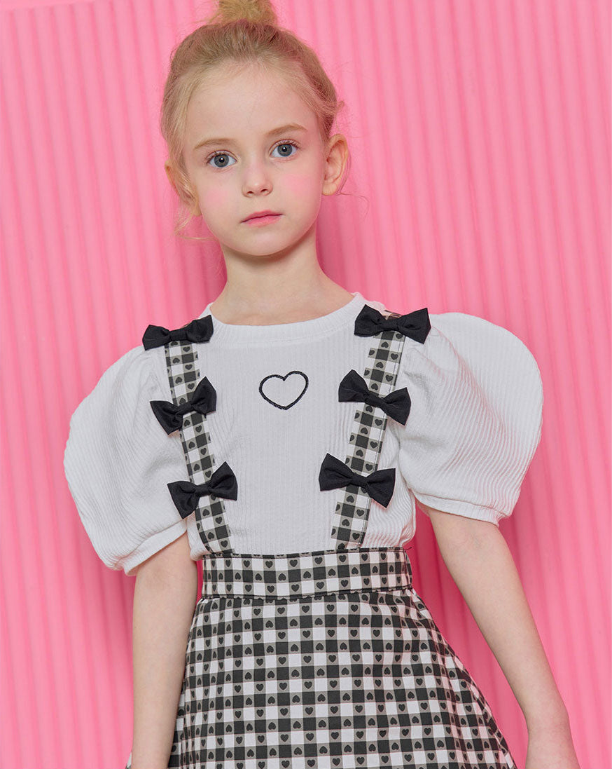 [ALITTLE] Heart ribbon skirtpants_Black