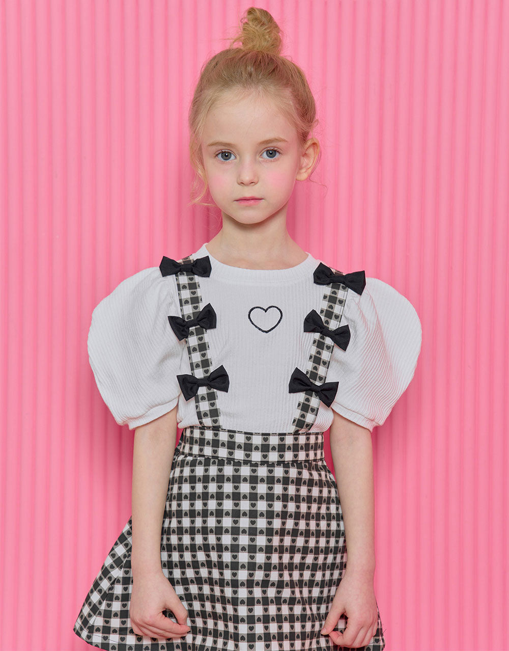 [ALITTLE] Heart ribbon skirtpants_Black