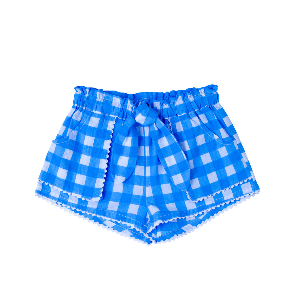 [KIDSAGOGO] Helene Short Vichy_Iris Blue