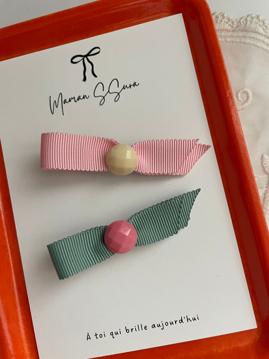 [Maman SSura] Pretty Ribbon & Crystal Hairpin_9colors