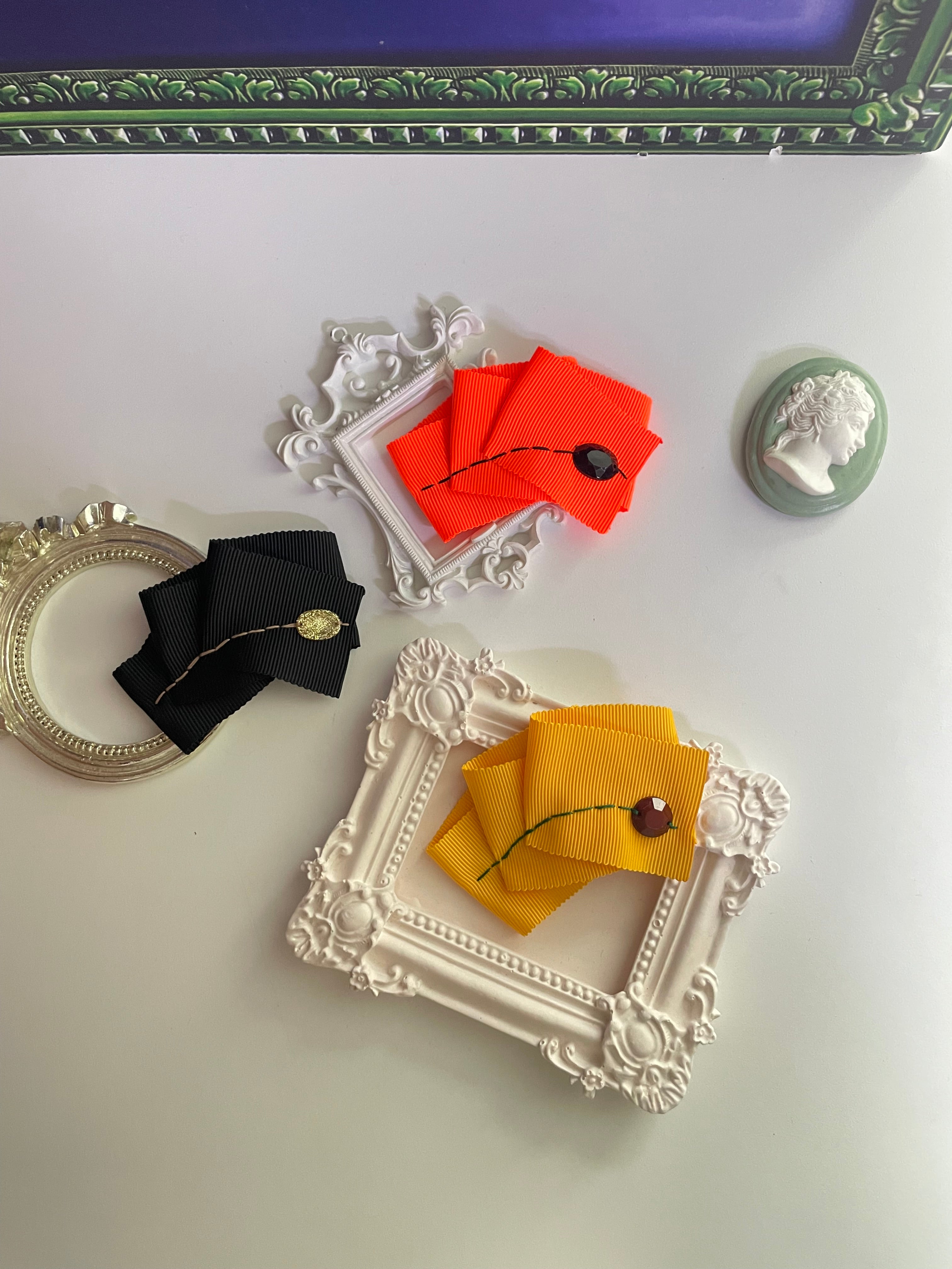 [Maman SSura] Wide Frill Jewel Hair Pin_11colors