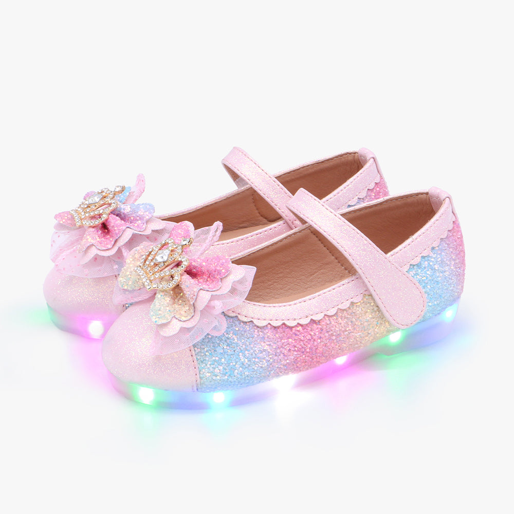 [Kiphant] 光る靴_LED Rainbow Honeycomb Mary Jane Sneakers_Rainbow