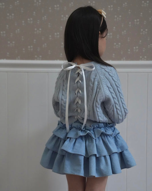 [slowgrow] Bellet Crop Knitwear _L,Blue
