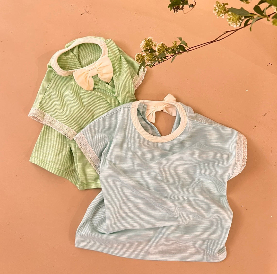 [mumu&amp;baba] French Ribbon T_Blue