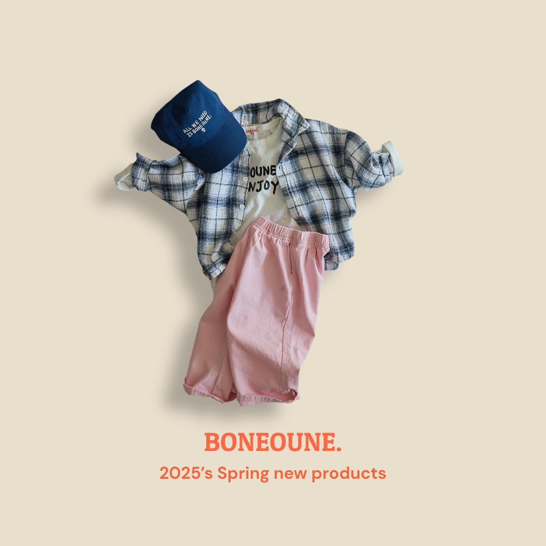 [BONEOUNE] Mark Check Shirt_Blue