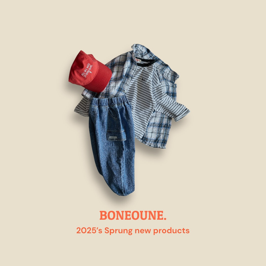 [BONEOUNE] Mark Check Shirt_Blue