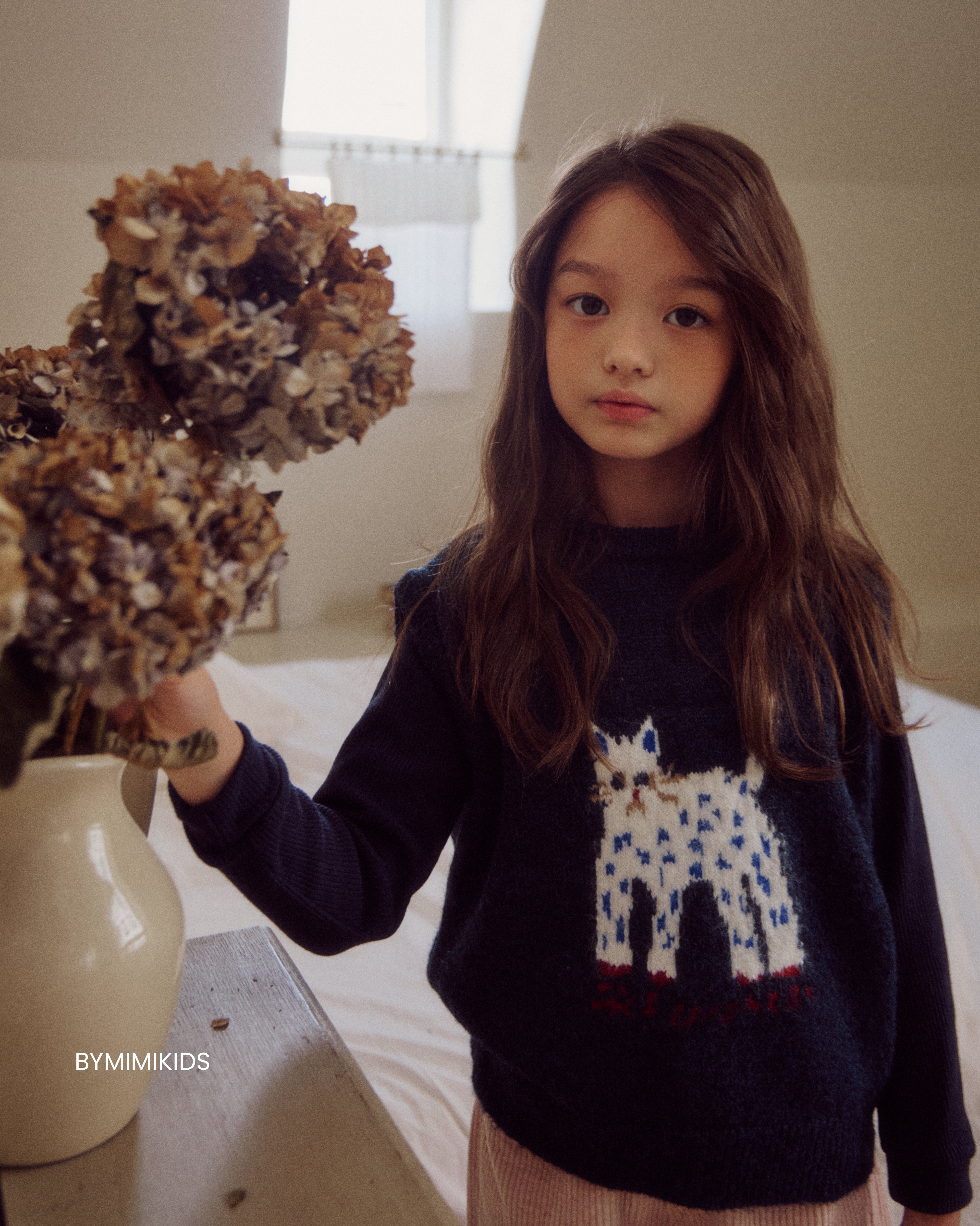 [BYMIMI] Meow Knit Vest_Navy