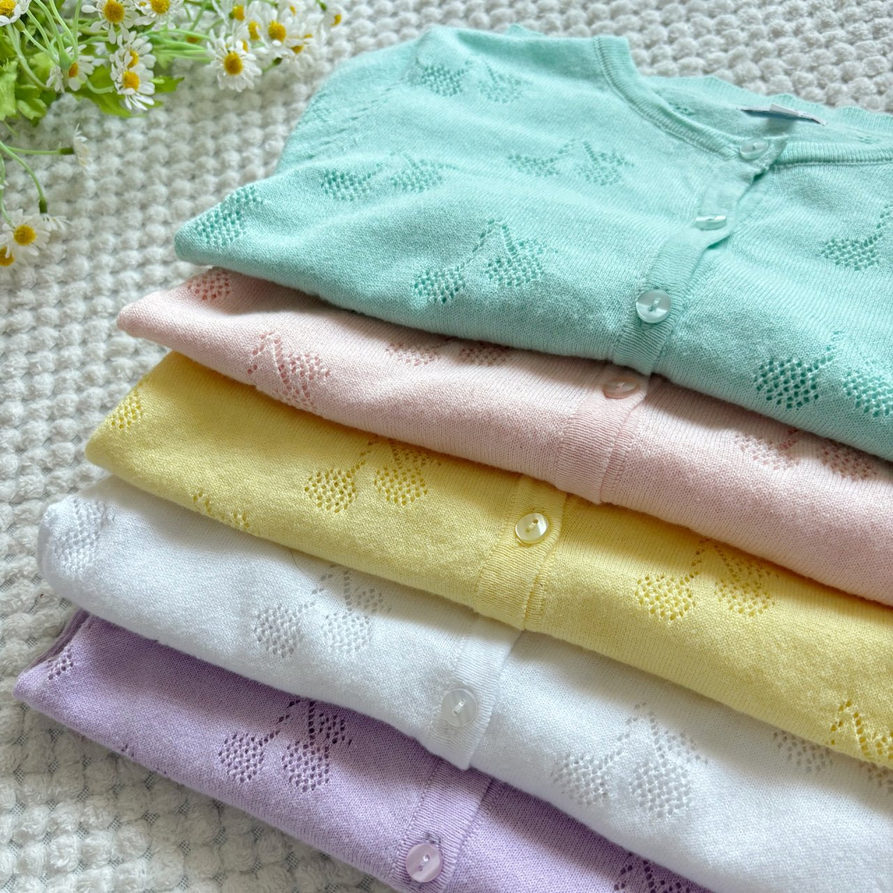 [TOASTS] Cherry Eyelet Cotton Cardigan_5colors
