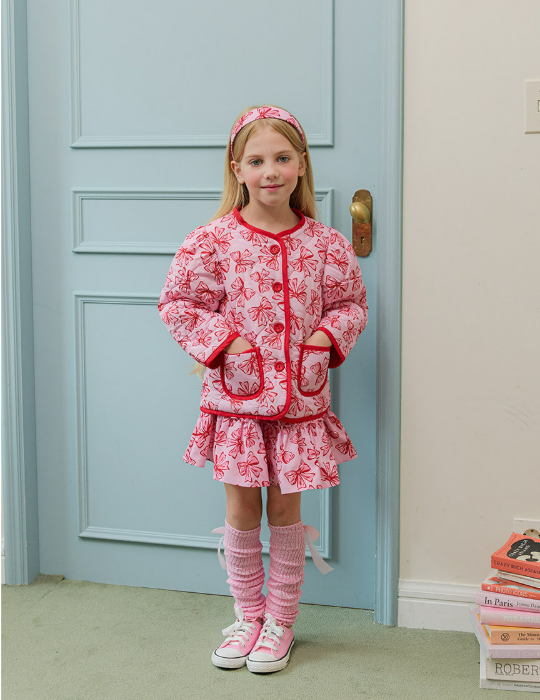 [ALITTLE] Sweet ribbon quilted jacket