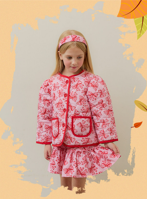 [ALITTLE] Sweet ribbon quilted jacket