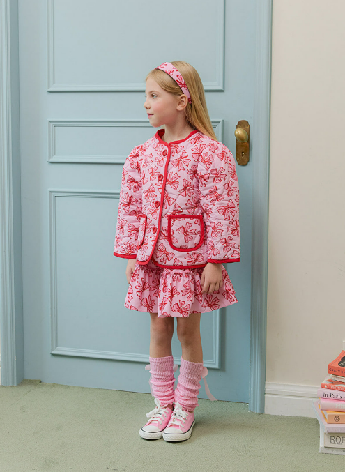 [ALITTLE] Sweet ribbon quilted jacket