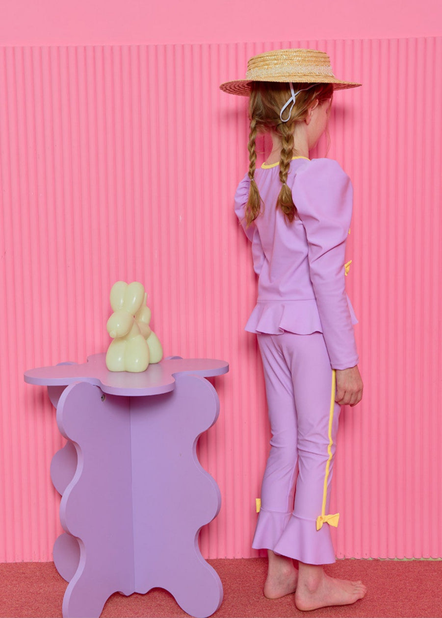 [ALITTLE] Line ribbon rash guard set_Light Purple