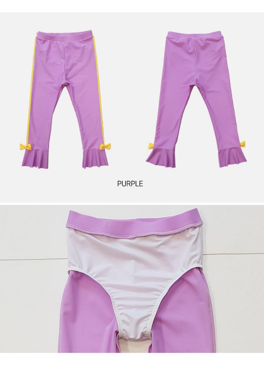 [ALITTLE] Line ribbon rash guard set_Light Purple