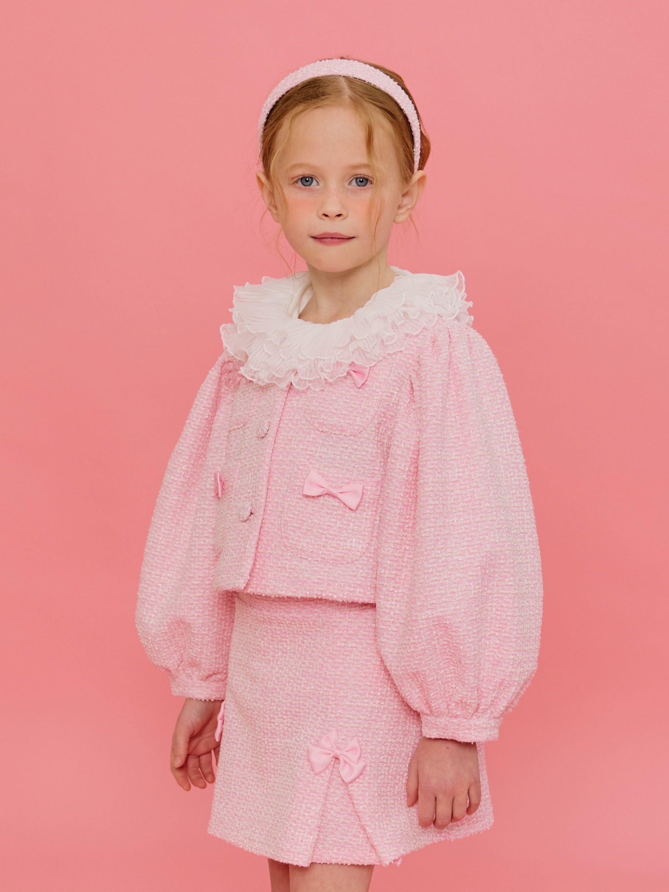 ALITTLE] Glitter tweed ribbon Set-up_Pink
