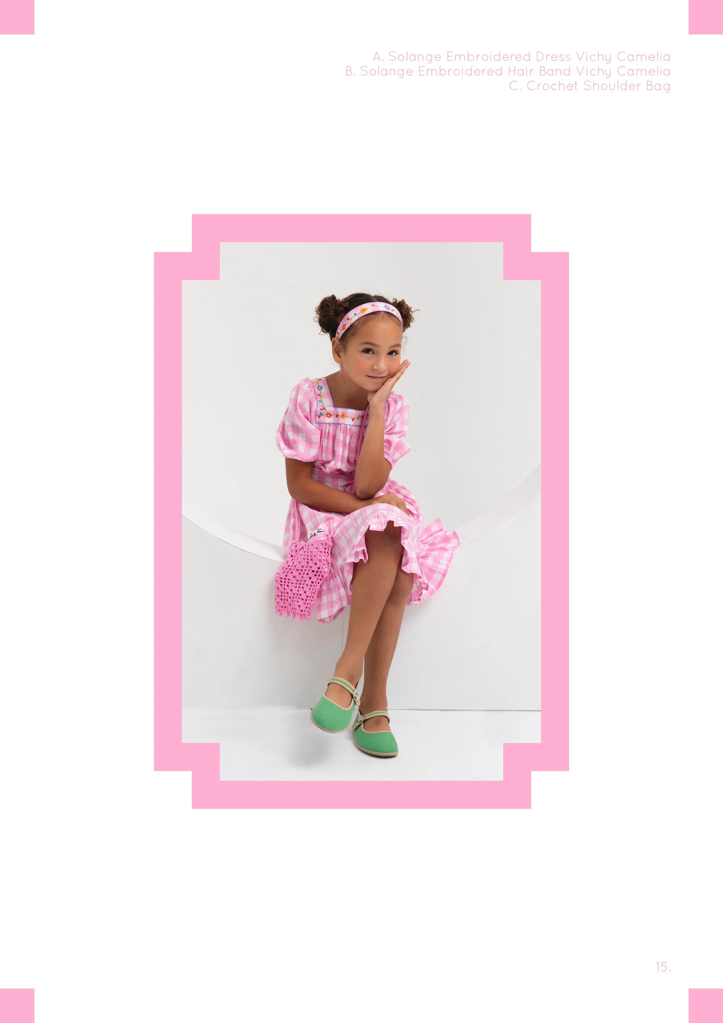 [KIDSAGOGO] Florence Embroidered Dress_Vichy Camelia