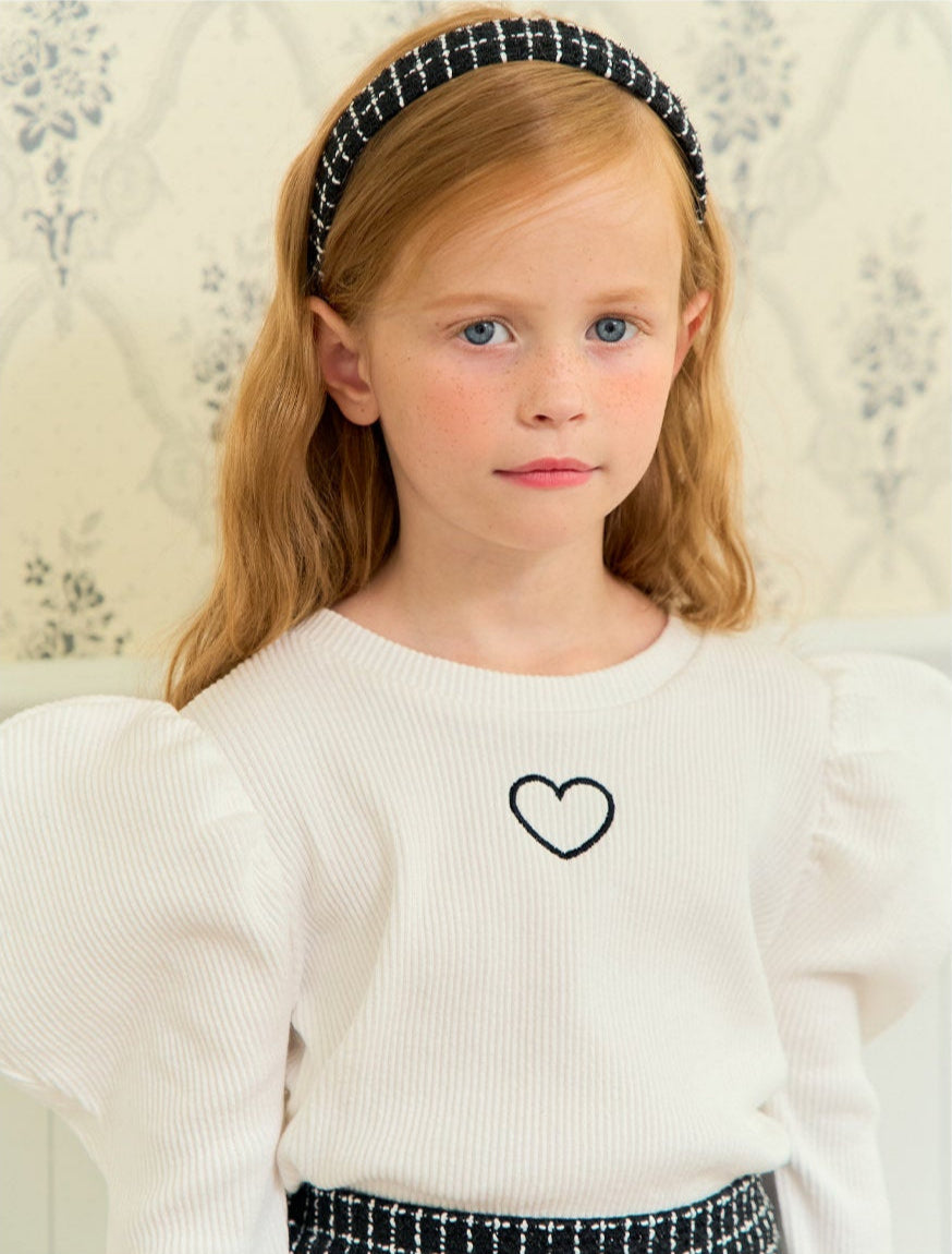 [ALITTLE] Long Heart puff T-shirts_White