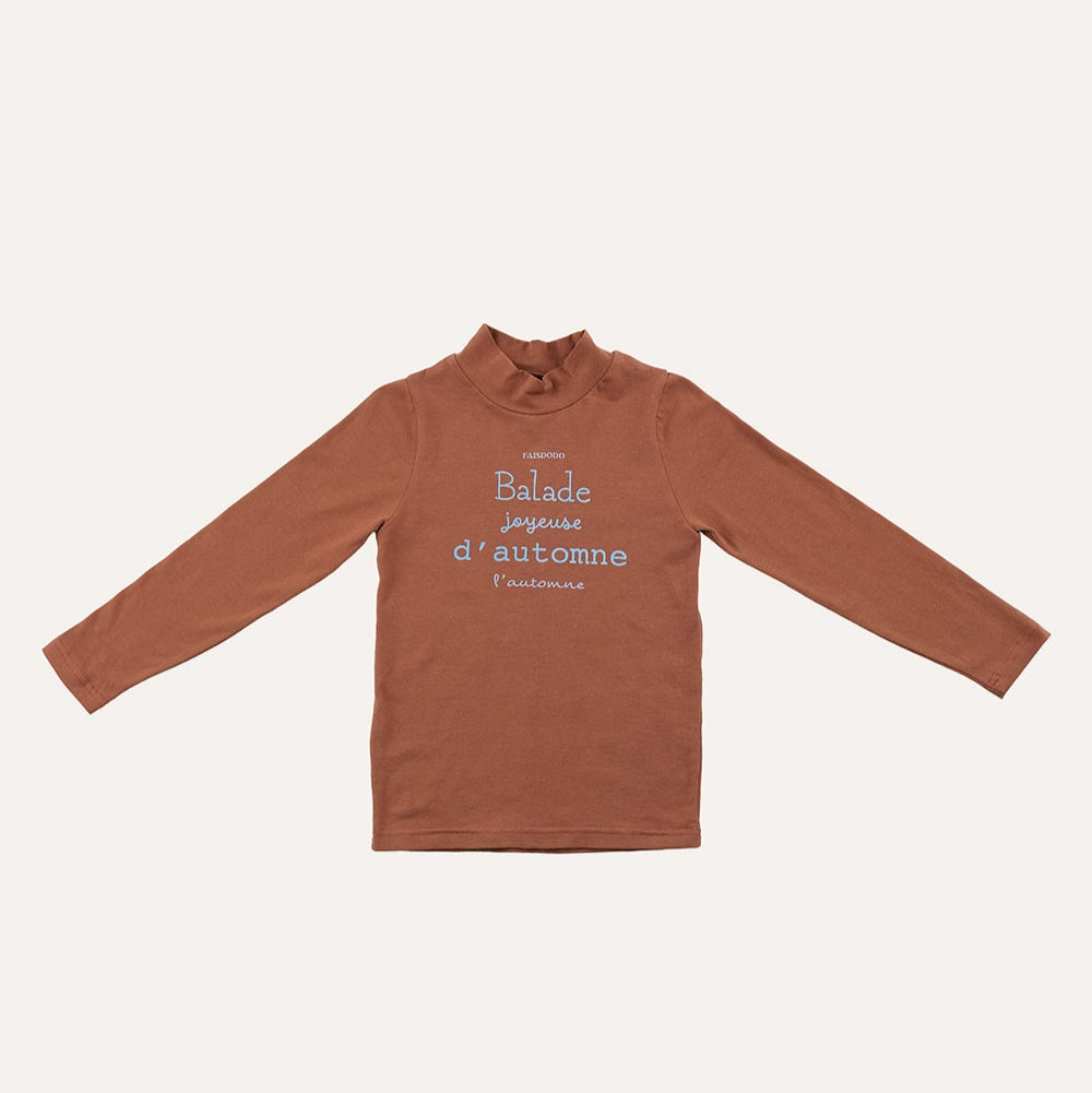[fais dodo] Collet half turtleneck_Brown