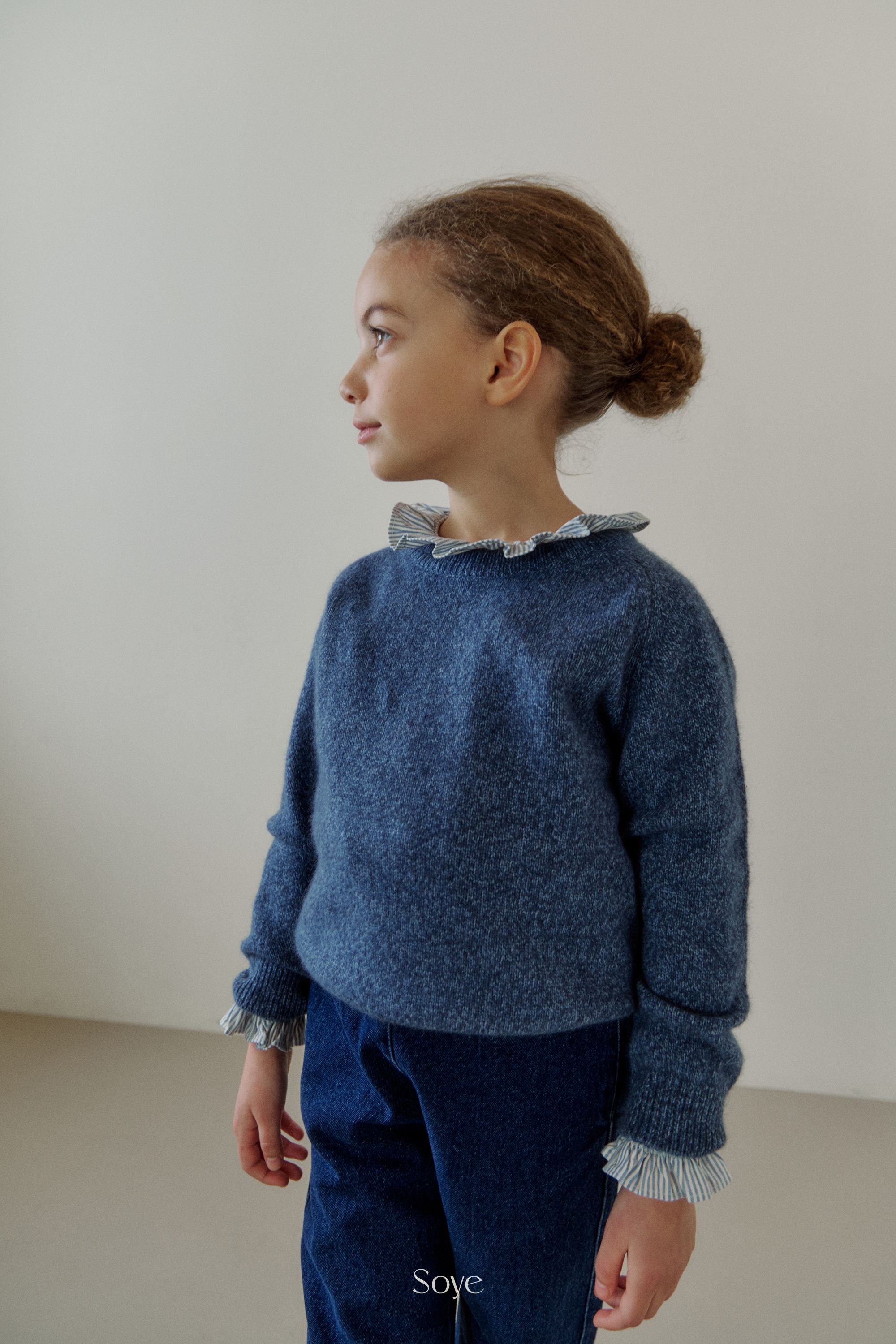 [Soye] Raccoon Round Knit_Blue