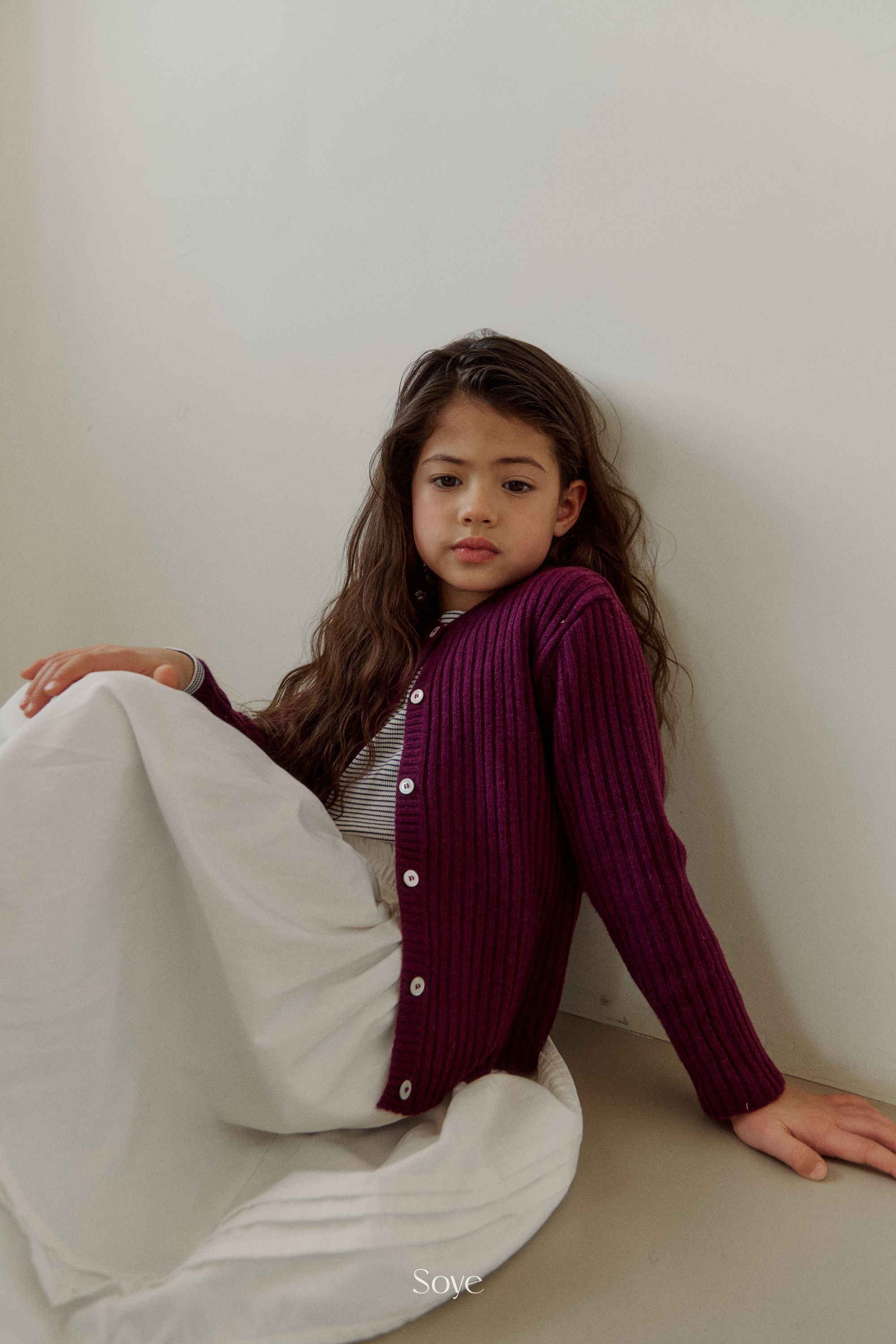 [Soye] Cashmere Rib Cardigan_Purple