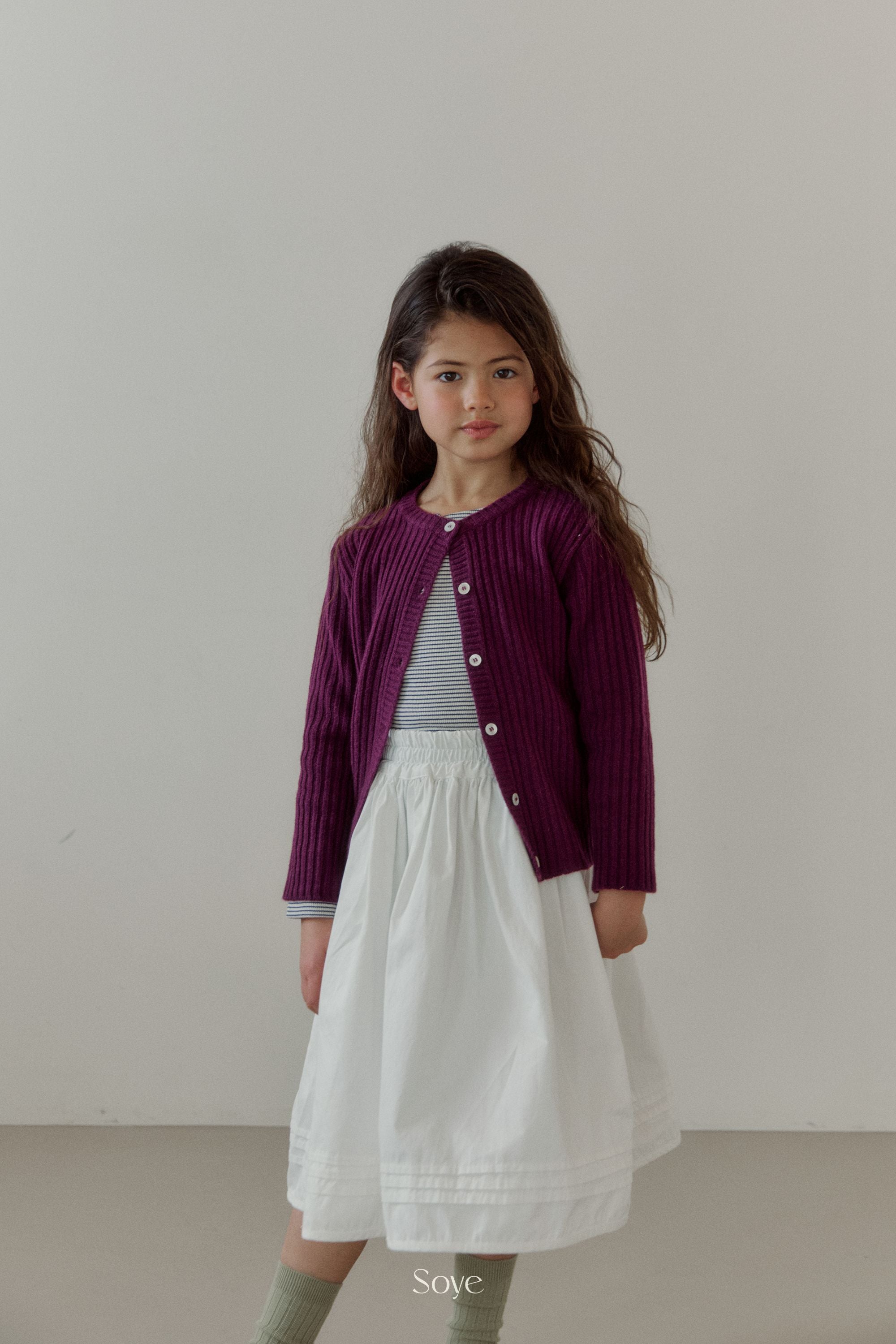 [Soye] Cashmere Rib Cardigan_Purple