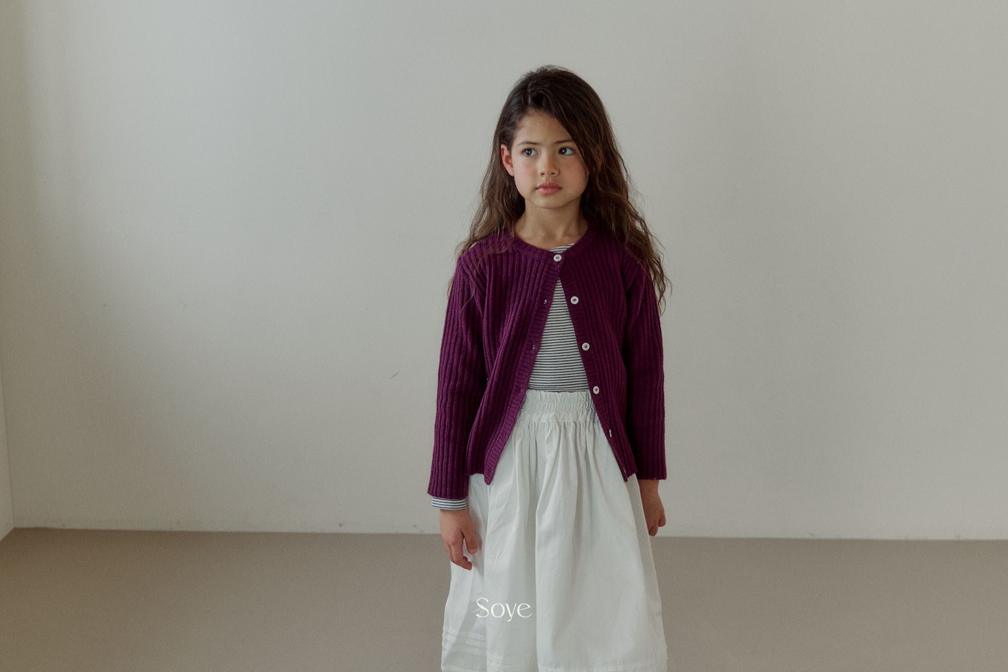 [Soye] Cashmere Rib Cardigan_Purple