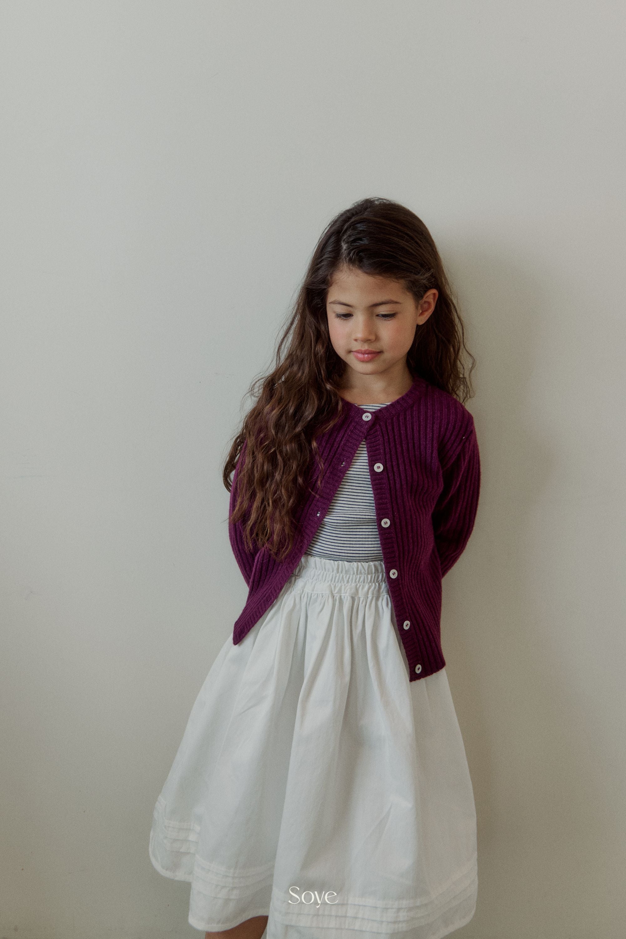 [Soye] Cashmere Rib Cardigan_Purple