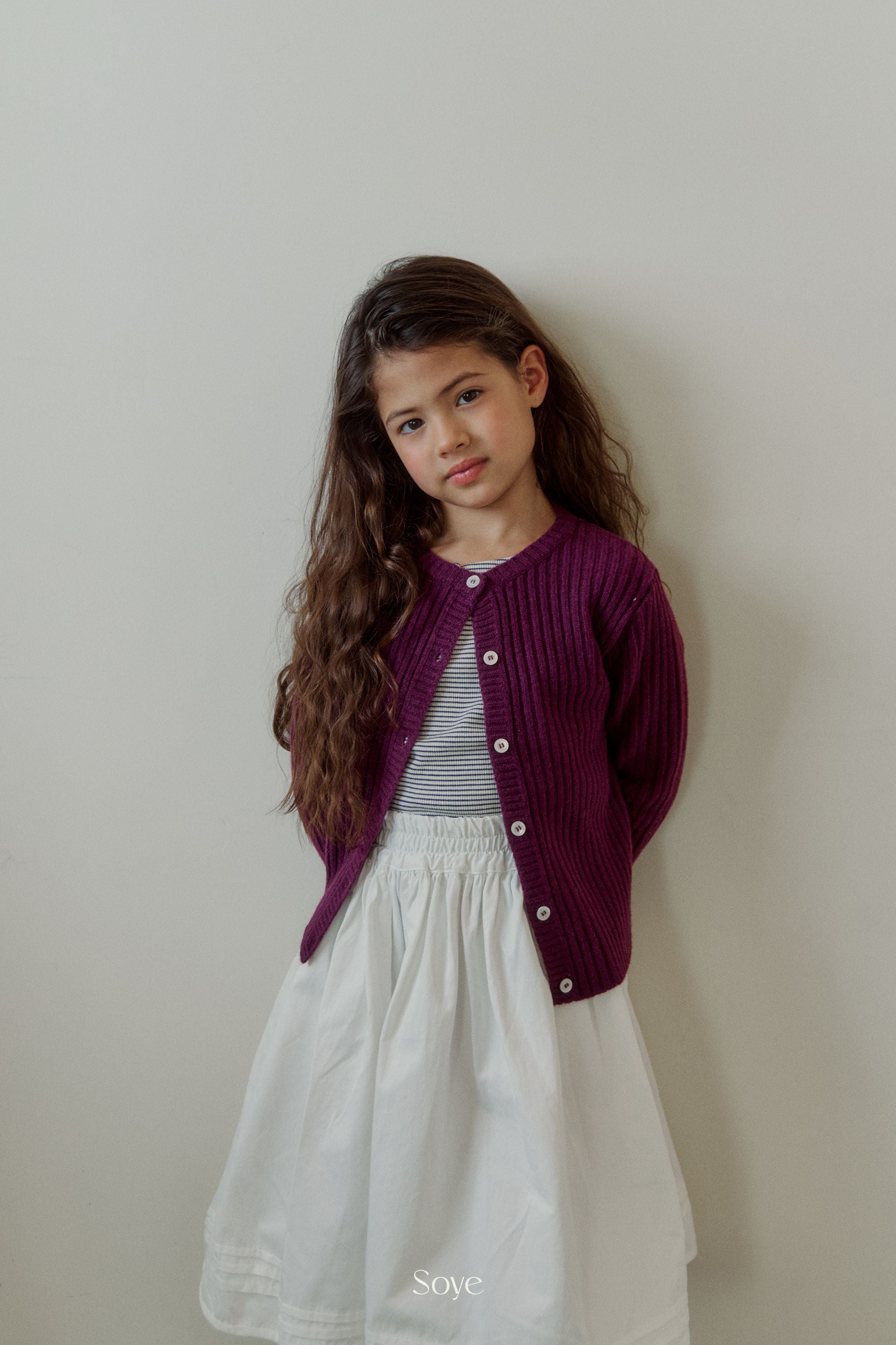 [Soye] Cashmere Rib Cardigan_Purple