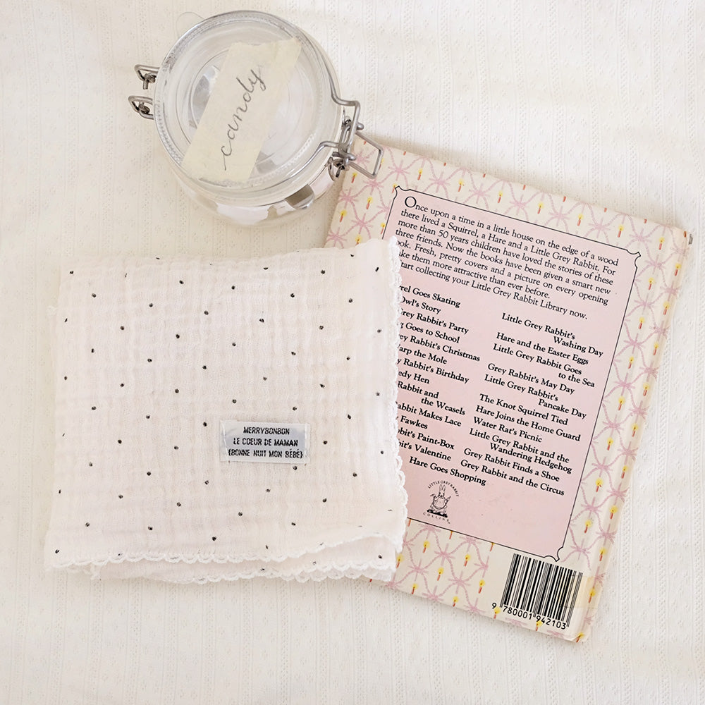 [merrybonbon]Baby gauze pure cotton handkerchief_cream dot