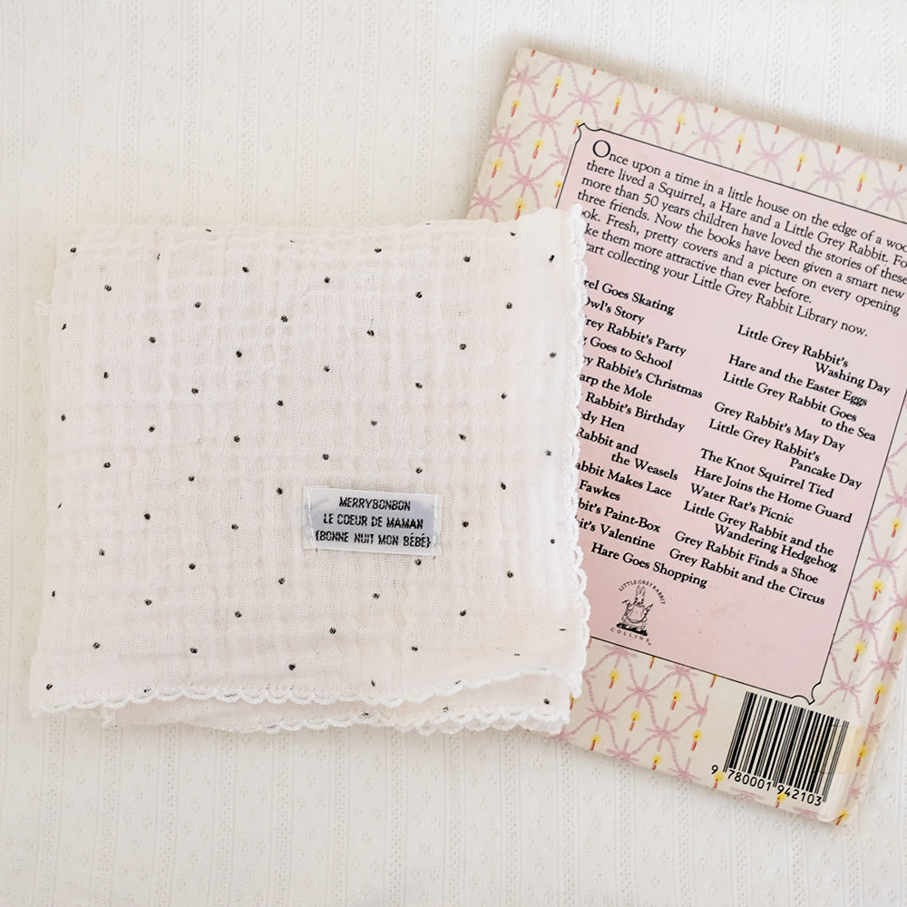 [merrybonbon]Baby gauze pure cotton handkerchief_cream dot