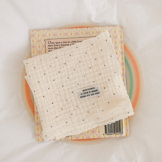 [merrybonbon]Baby gauze pure cotton handkerchief_cream dot