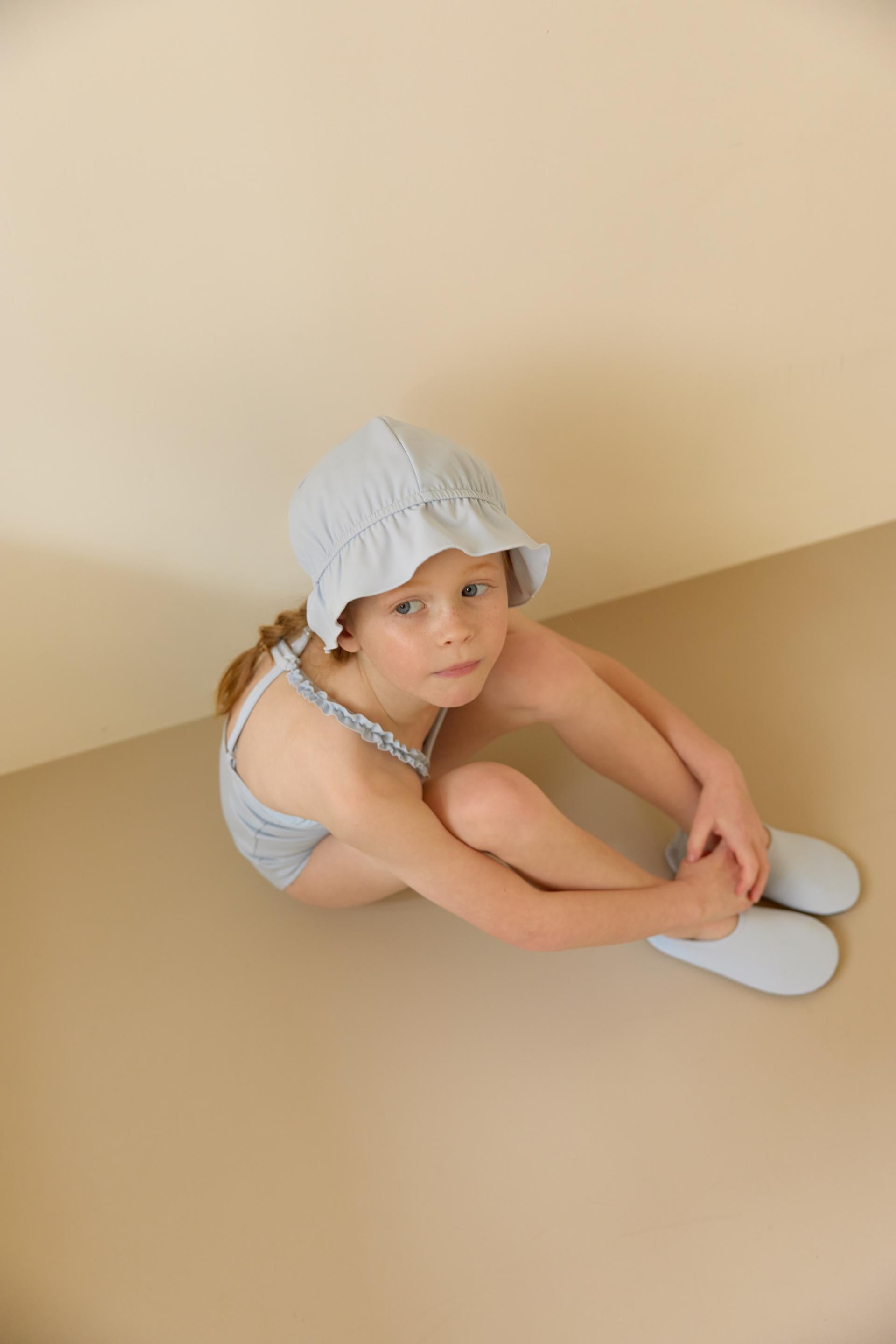 [NERIT] Shirring Swimsuit_Powder Blue
