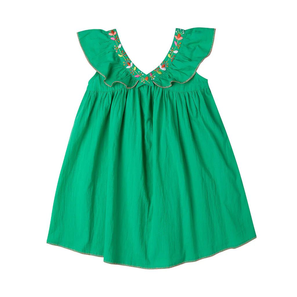[KIDSAGOGO] Embroidered Elouise Dress_Grassgreen