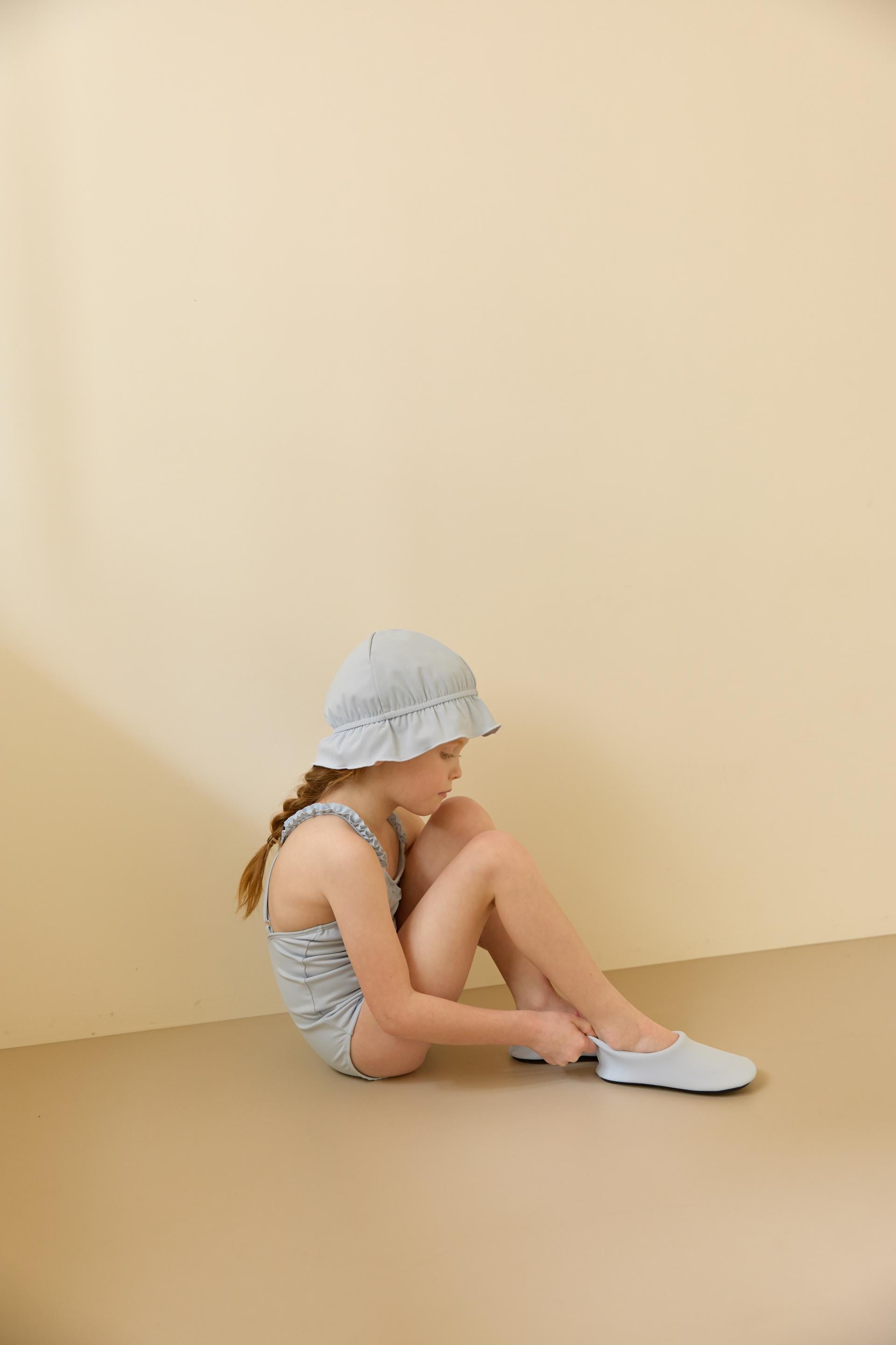 [NERIT] Shirring Swimsuit_Powder Blue
