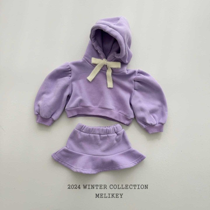 [Melikey] Big Puff hooded set-up_Pink/Lavender