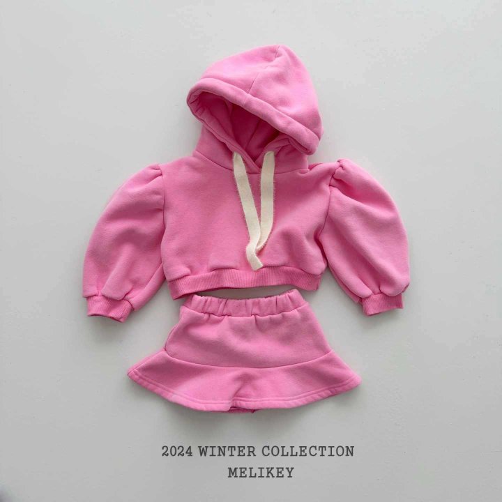 [Melikey] Big Puff hooded set-up_Pink/Lavender