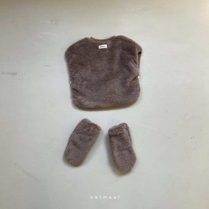 [Oatmeal] Bear Bebe Vest & Socks Set_2colors