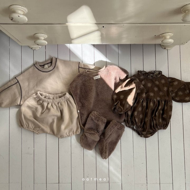 [Oatmeal] Bear Bebe Vest & Socks Set_2colors