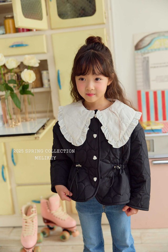 [melikey] Collar Quilted Jumpper_Black