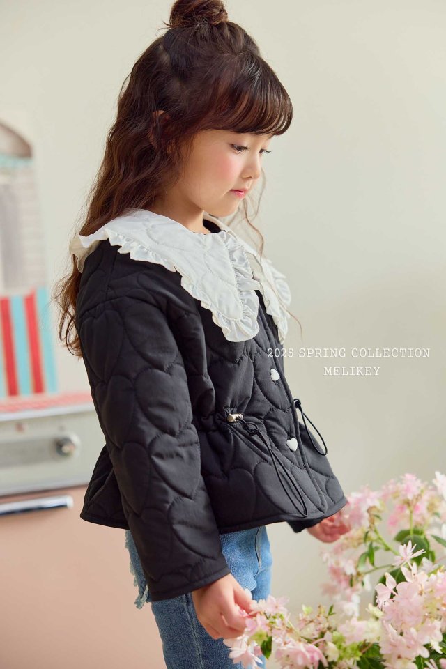 [melikey] Collar Quilted Jumpper_Black