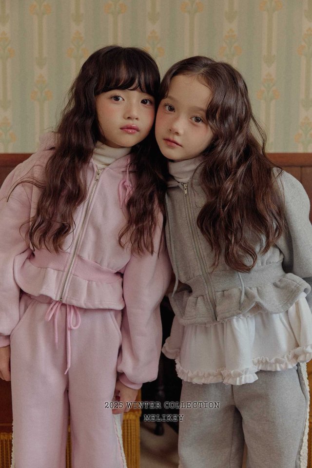 [melikey] Short Frill Hoodie Zip-Up_2colors