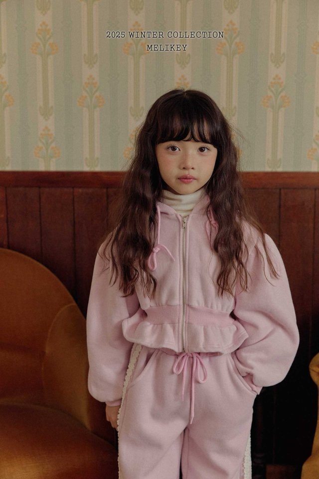 [melikey] Short Frill Hoodie Zip-Up_2colors